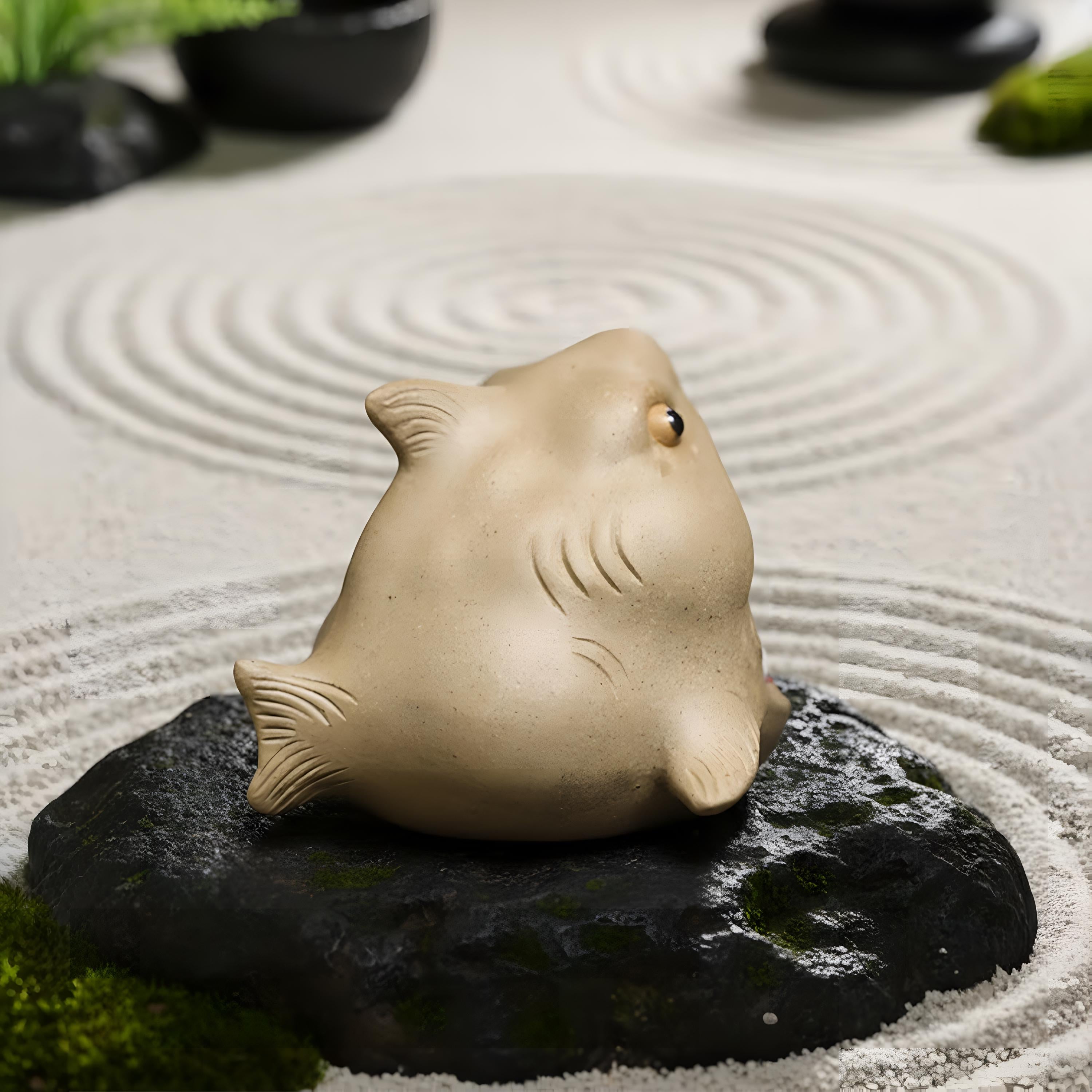 Artisan Ceramic "Great White Shark" Tea Pet Ornament
