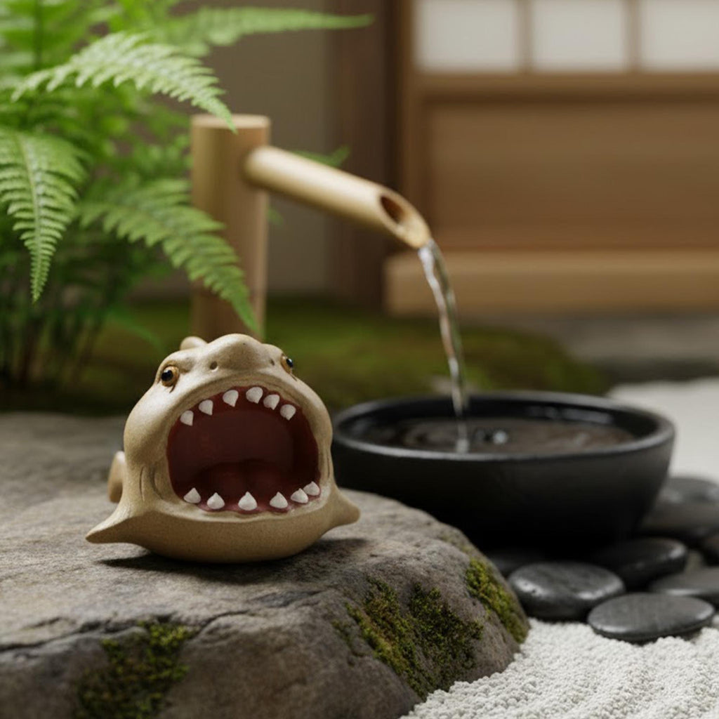 Artisan Ceramic "Great White Shark" Tea Pet Ornament