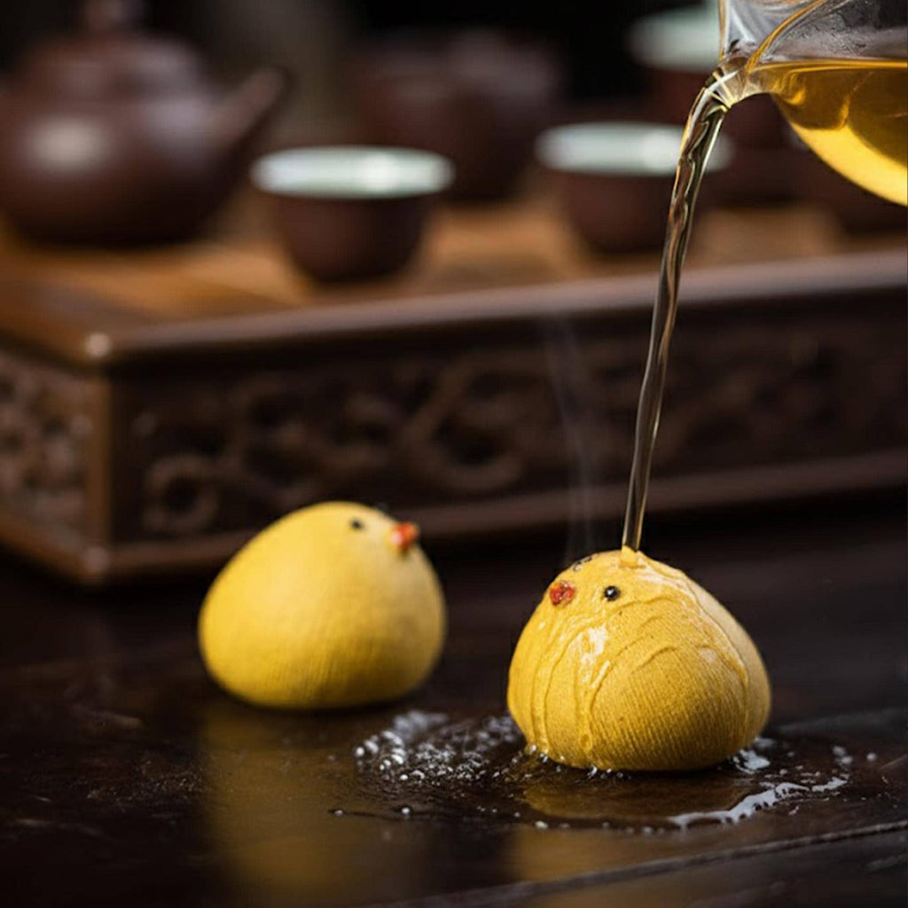 Miniature Artisan Clay "Golden Chick" Tea Pet
