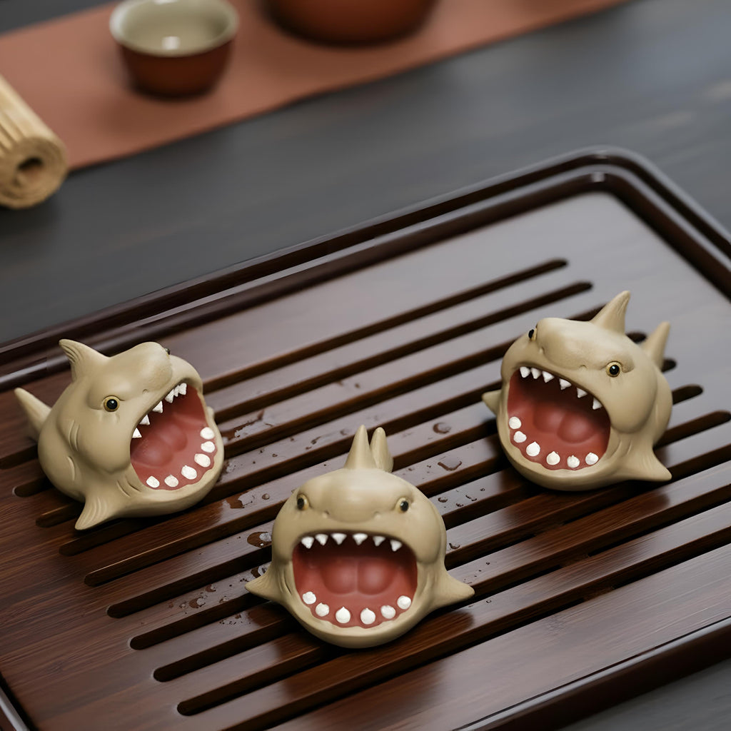 Artisan Ceramic "Great White Shark" Tea Pet Ornament