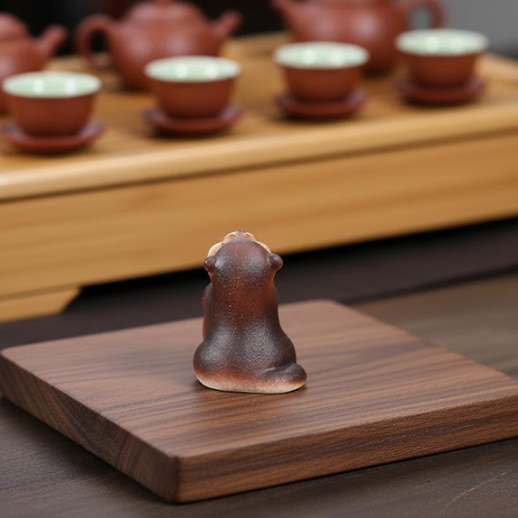 Artisan Ceramic "Pious Otter" Tea Pet Ornament