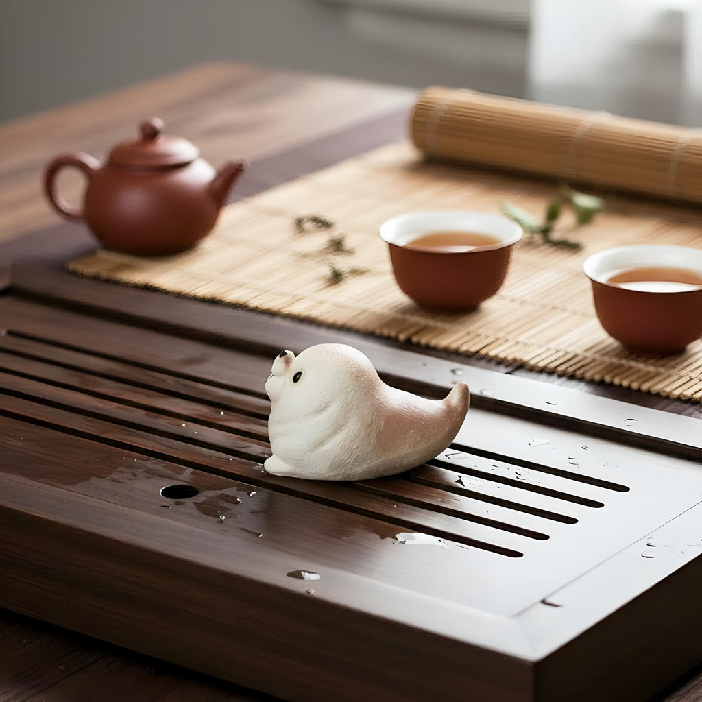 Handcrafted Ceramic "Joyful Seal" Tea Pet Ornament