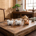 Artisan Ceramic "Curious Kitten" Tea Pet Duo