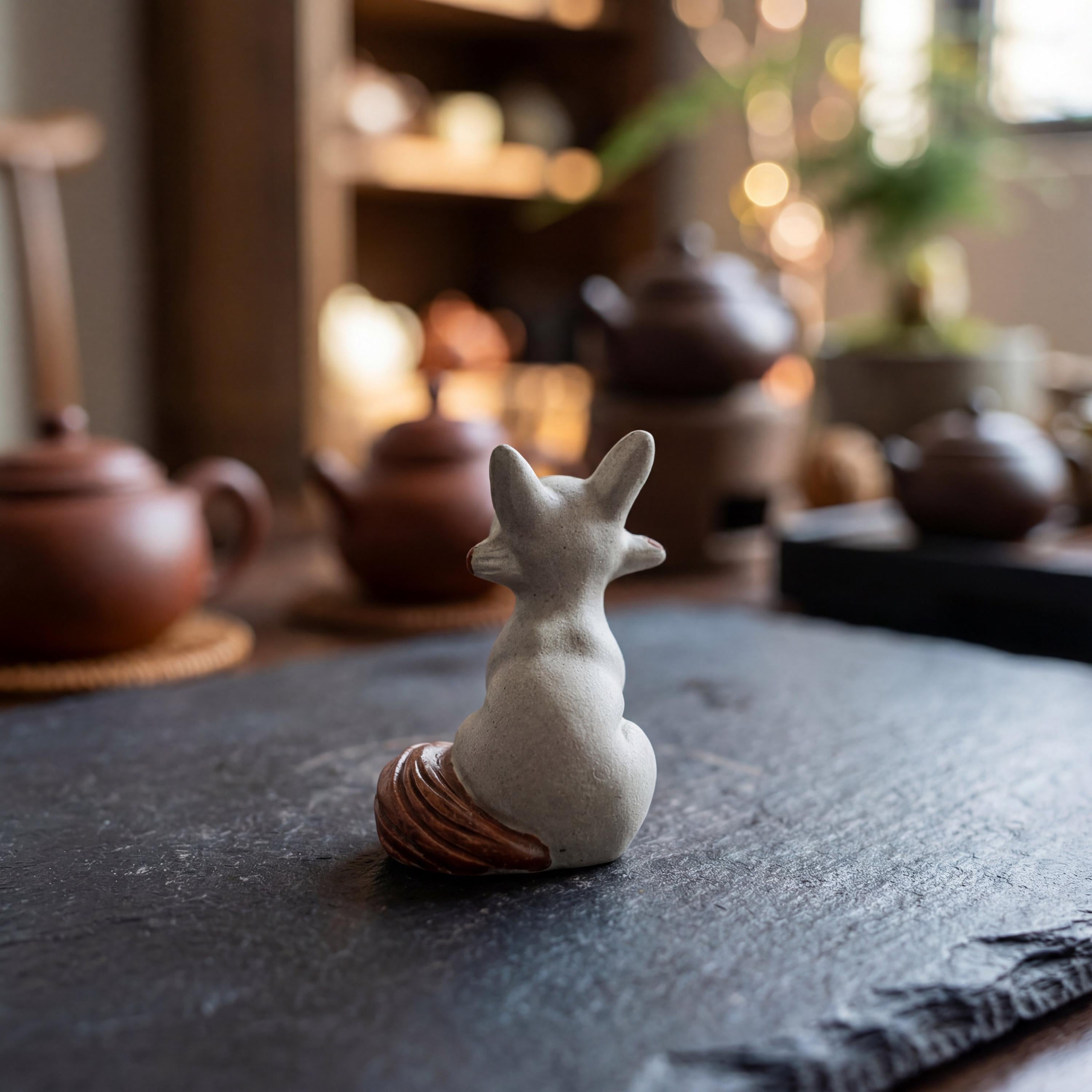 Handcrafted Zisha Clay "Fox Spirits" Tea Pet Set