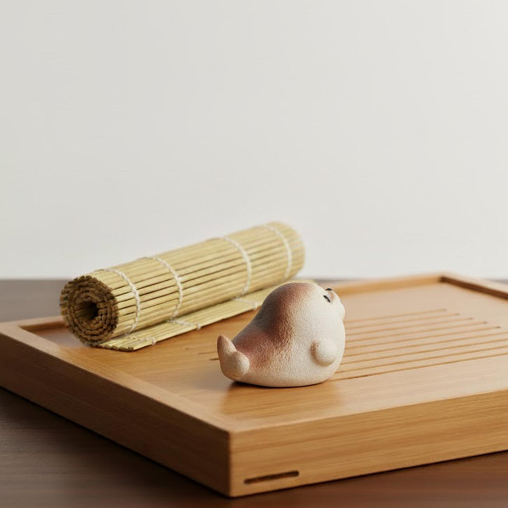 Handcrafted Ceramic "Joyful Seal" Tea Pet Ornament