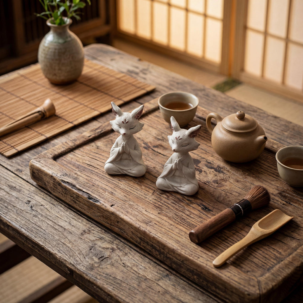 Handcrafted Zisha Clay Zen Fox Tea Pet Ornament