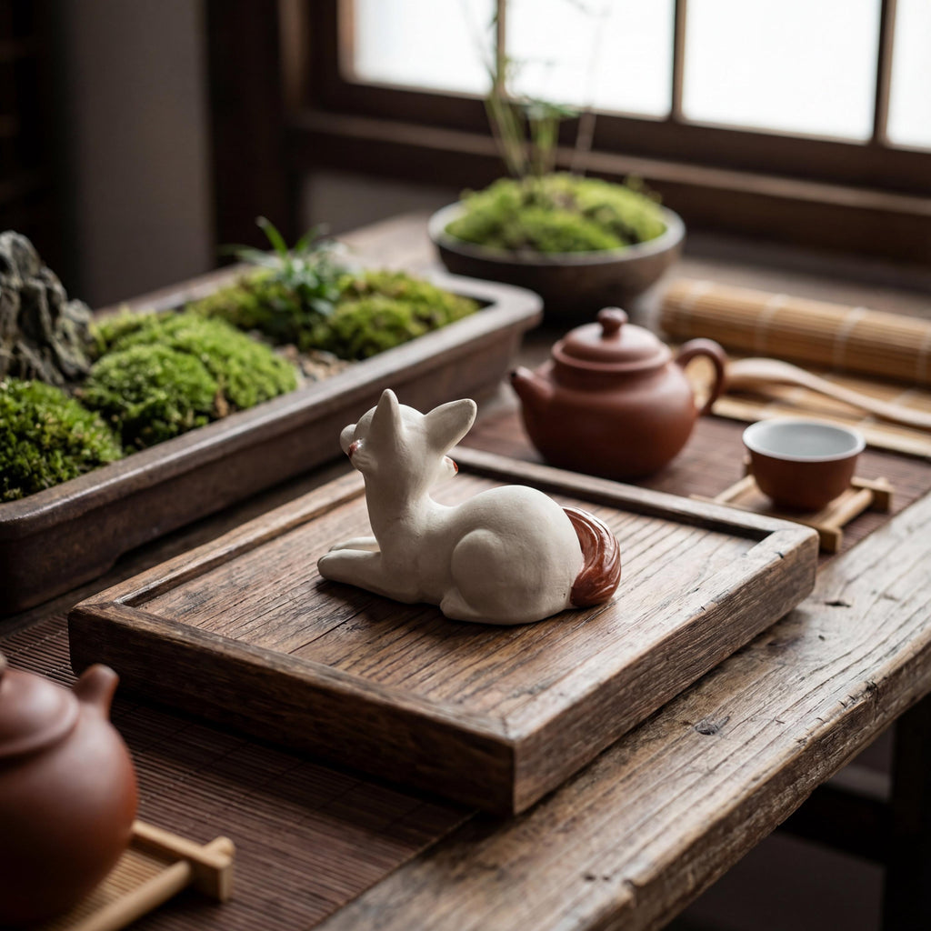 Handcrafted Zisha Clay "Fox Spirits" Tea Pet Set