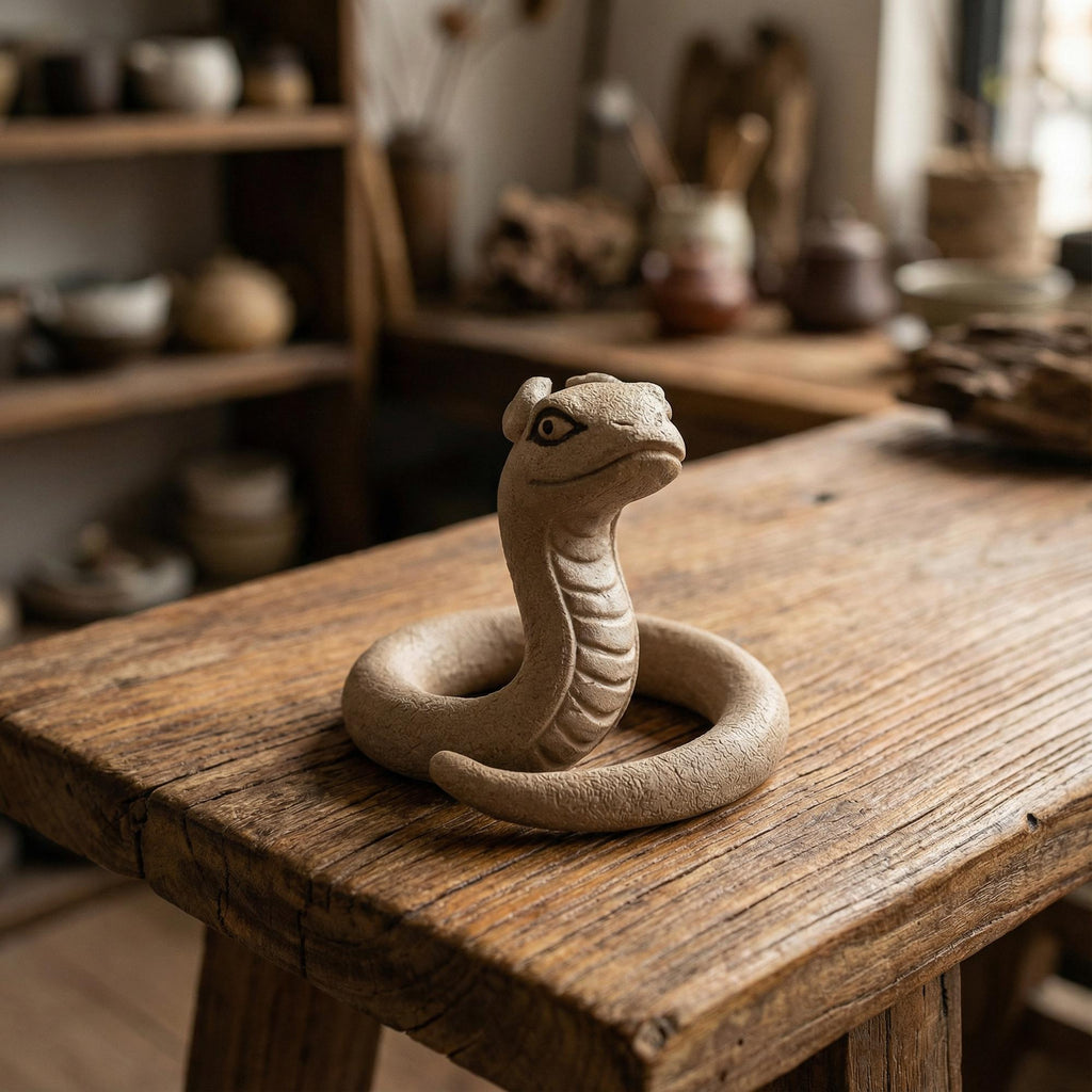 Handcrafted Zisha Clay "Guardian Snakes" Tea Pet Pair