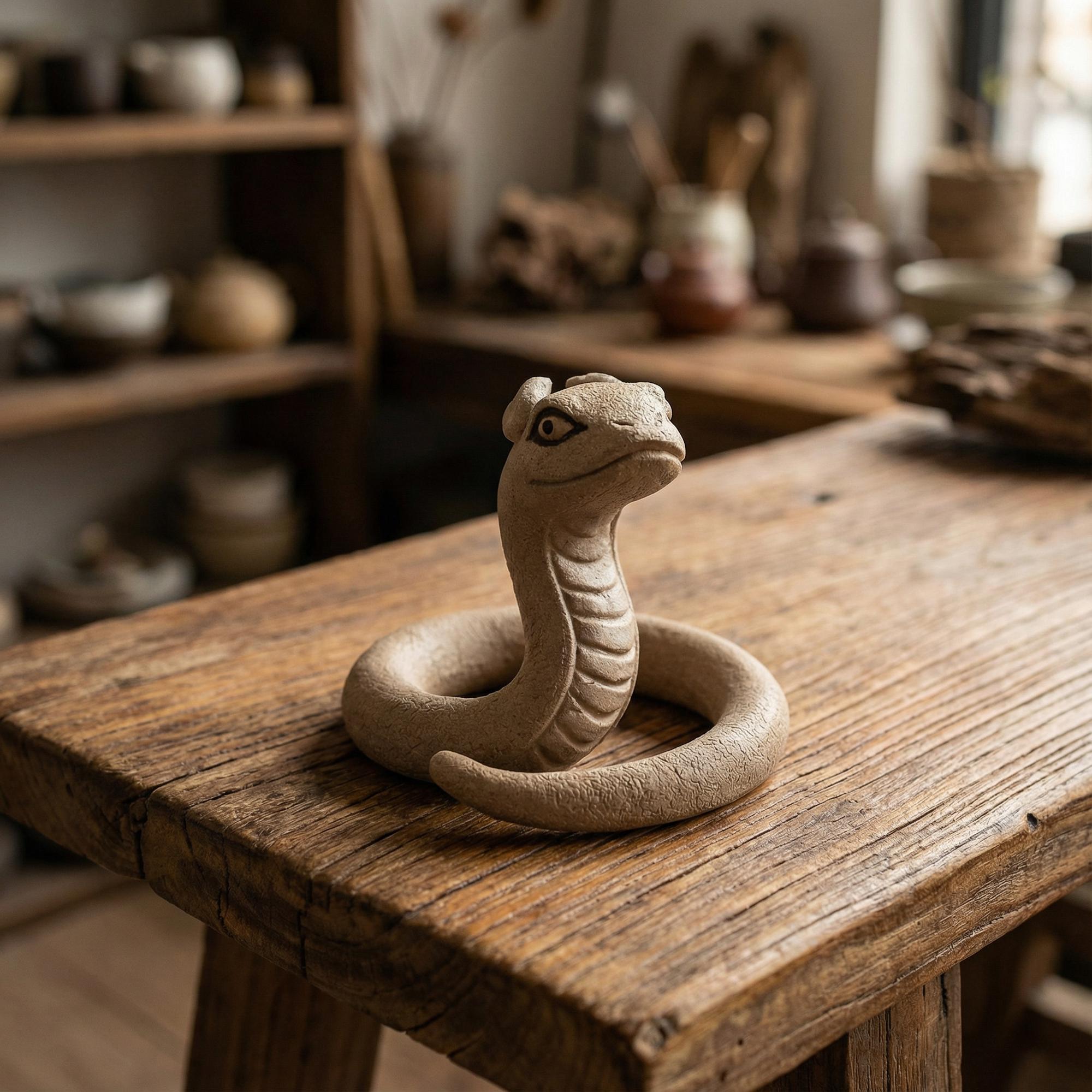Handcrafted Zisha Clay "Guardian Snakes" Tea Pet Pair