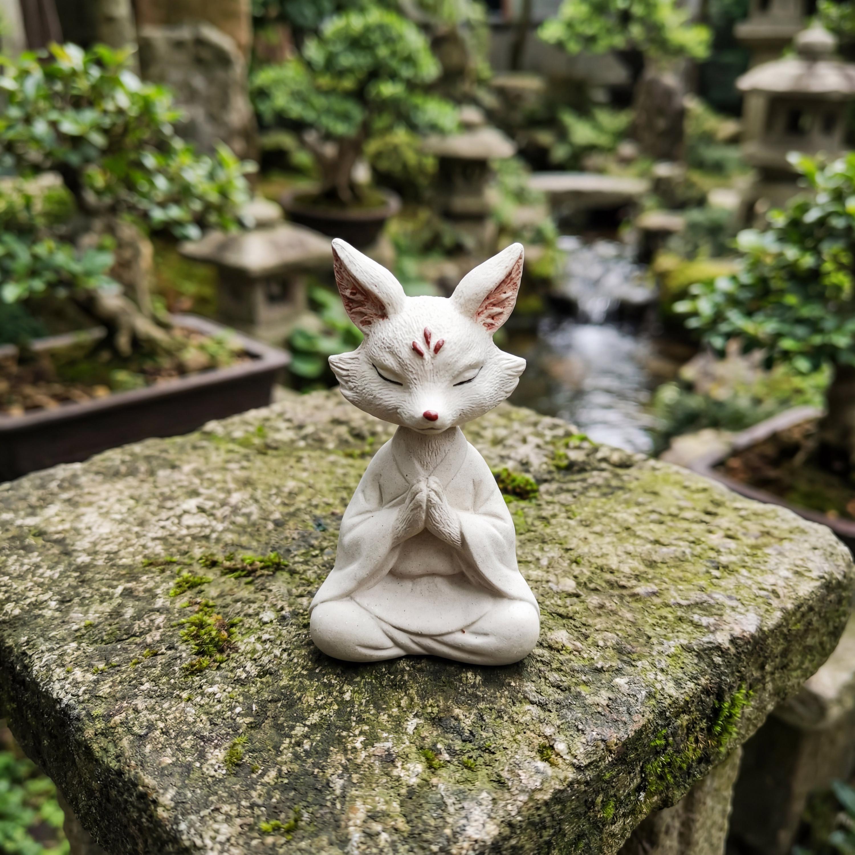 Handcrafted Zisha Clay Zen Fox Tea Pet Ornament