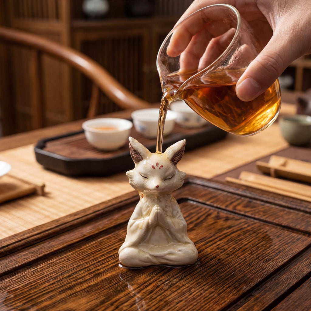 Handcrafted Zisha Clay Zen Fox Tea Pet Ornament