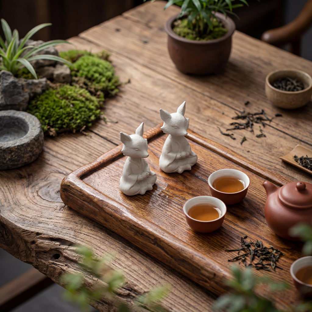 Handcrafted Zisha Clay Zen Fox Tea Pet Ornament
