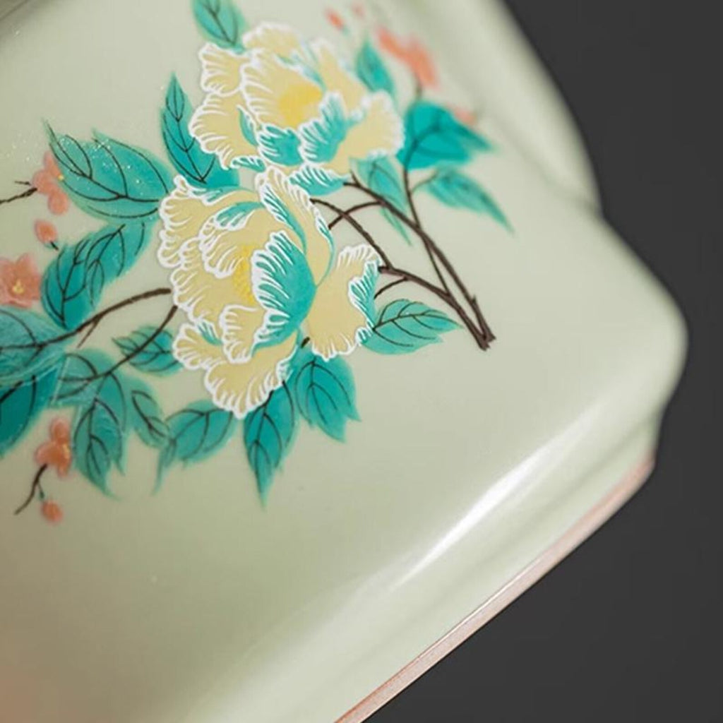 Artisan Peony Blossom Porcelain Gongfu Tea Set — Hand-Finished Ceremonial Collection