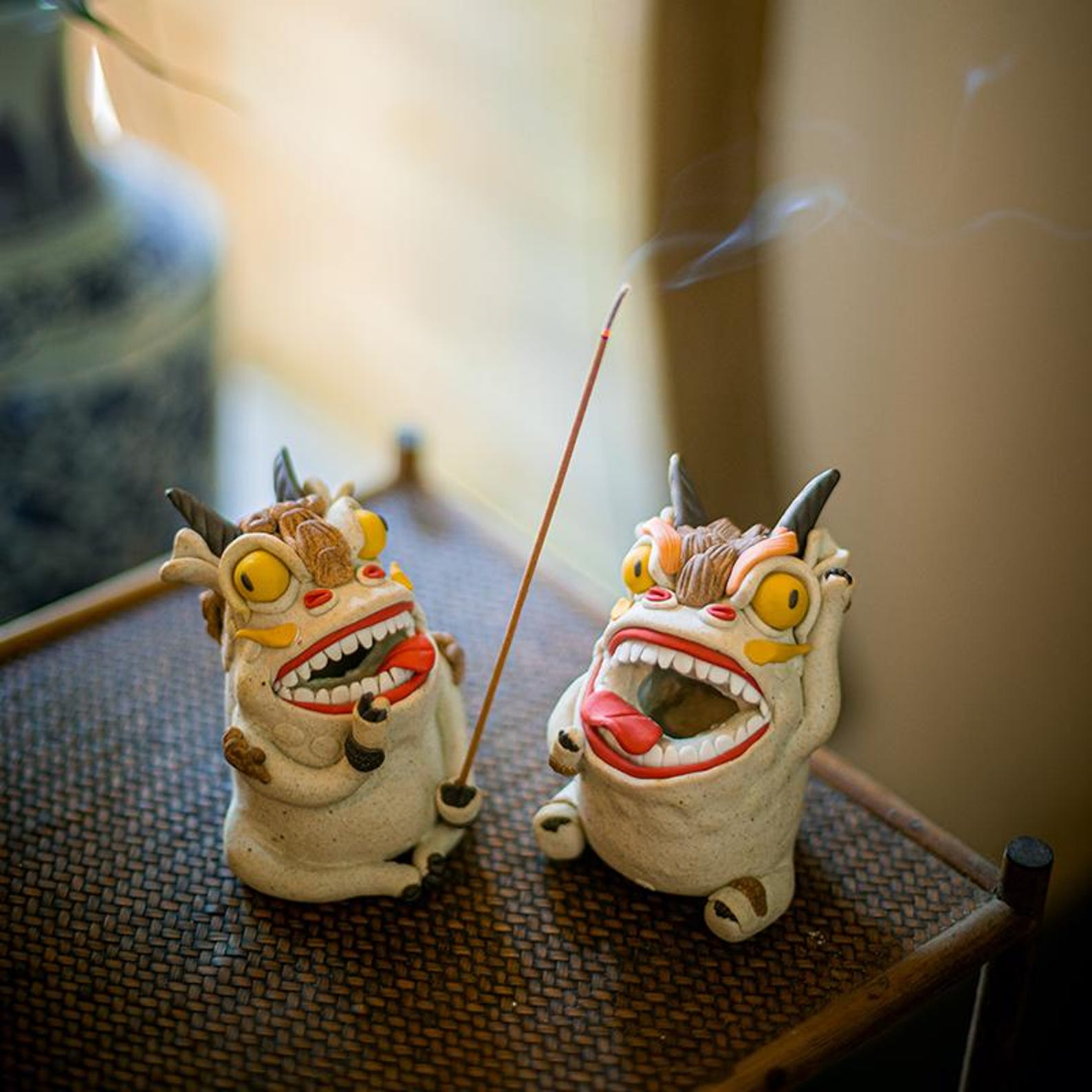 Artisan Handmade Ceramic Dragon Incense Burner & Tea Pet — Quirky Clay Sculpture