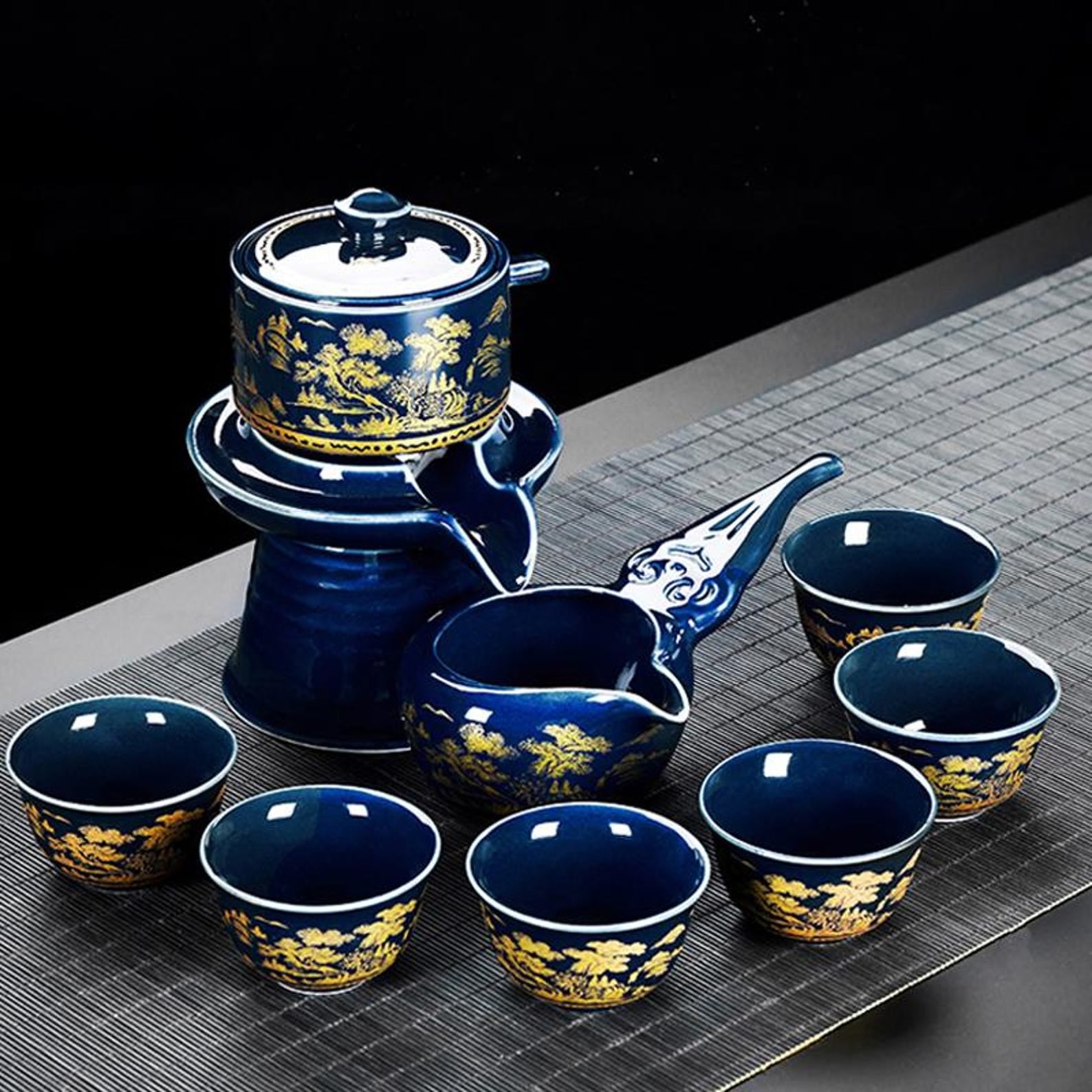 Zen Automatic Magnetic Stone Mill Tea Set — Handcrafted Artisanal Brewing Collection