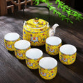Imperial Royal Yellow Persimmon Tea Set — 7-Piece Handcrafted Porcelain Collection