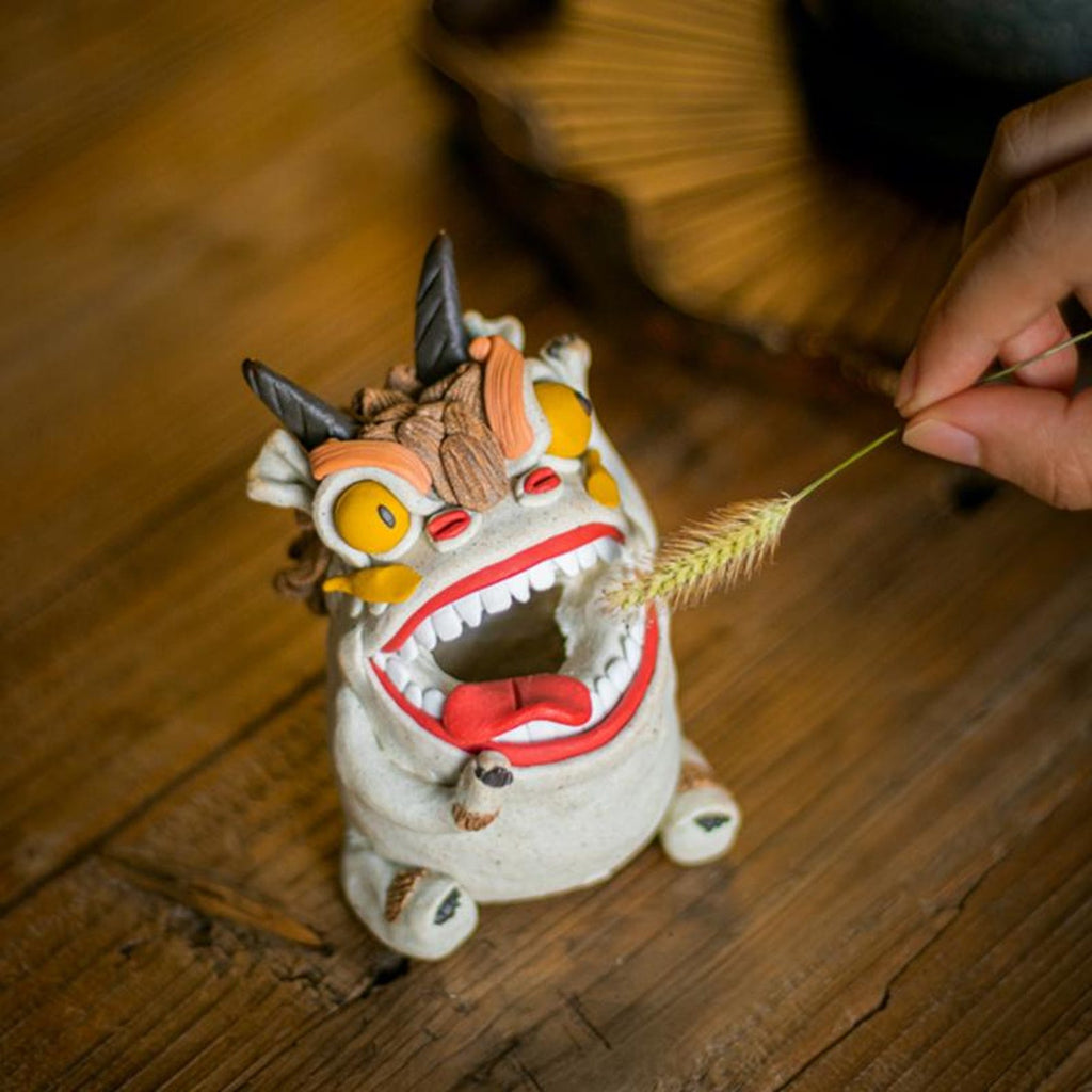 Artisan Handmade Ceramic Dragon Incense Burner & Tea Pet — Quirky Clay Sculpture