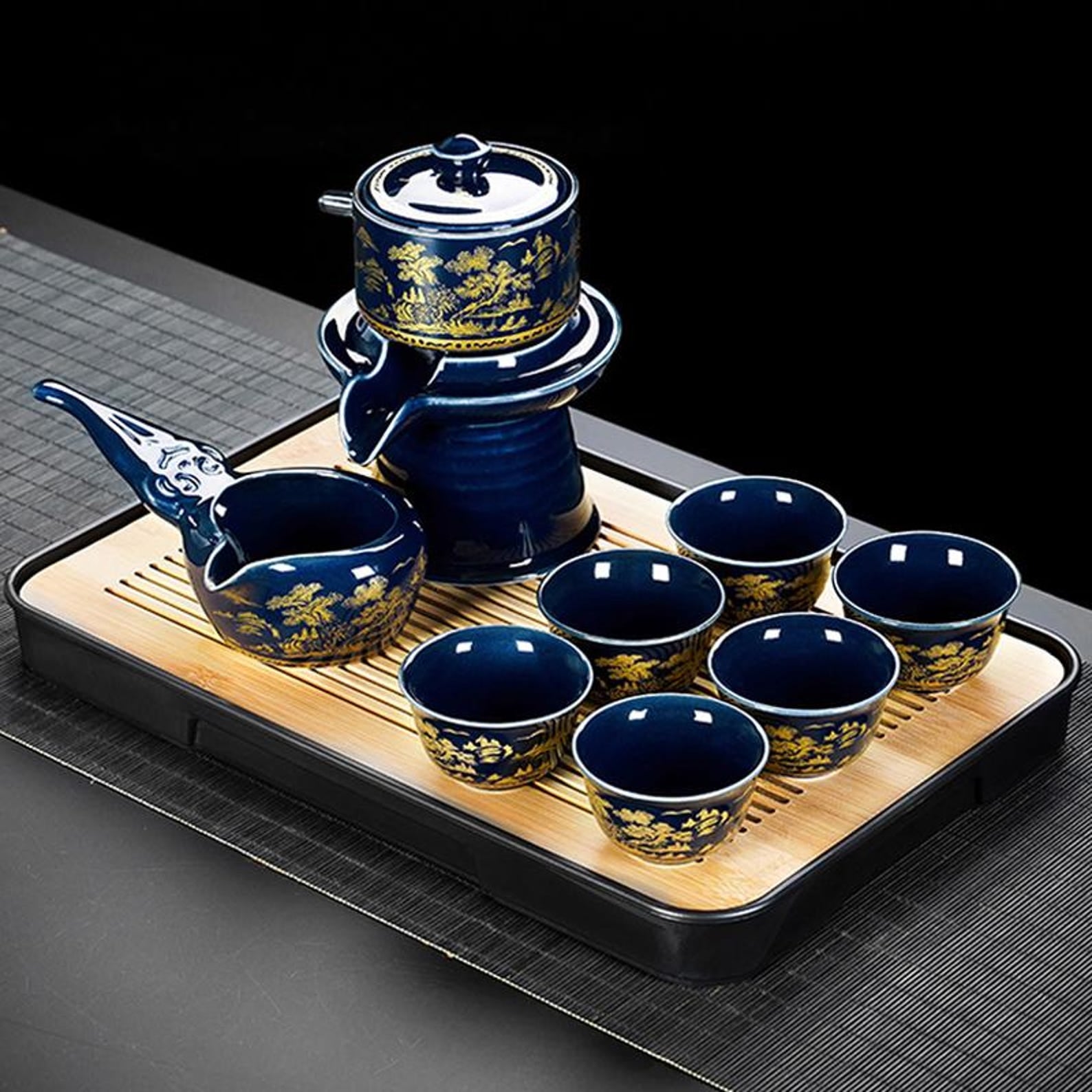 Zen Automatic Magnetic Stone Mill Tea Set — Handcrafted Artisanal Brewing Collection