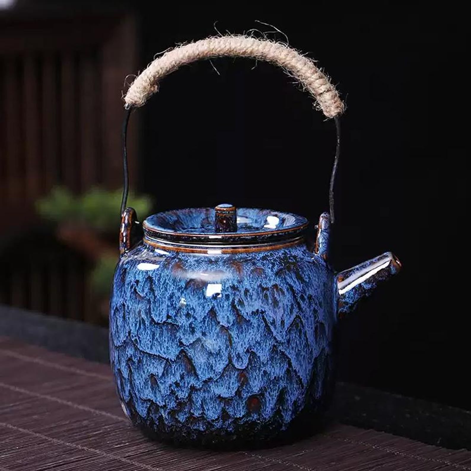 Artisan Oceanic Kiln-Glazed Porcelain Tea Set — 5/7/8 Piece Heritage Collection