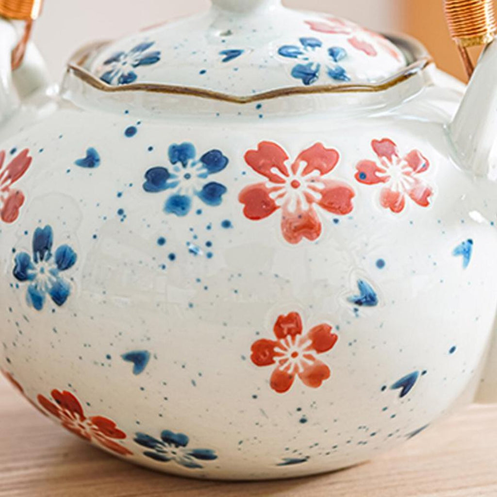 Artisan Hand-Painted Floral Porcelain Tea Set