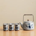 Handcrafted Gongfu Tea Set Collection: Ge Kiln Celadon & Ink Bamboo Edition