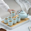 Handcrafted Zen Porcelain Gongfu Tea Set — Elegant Gold-Trimmed Edition