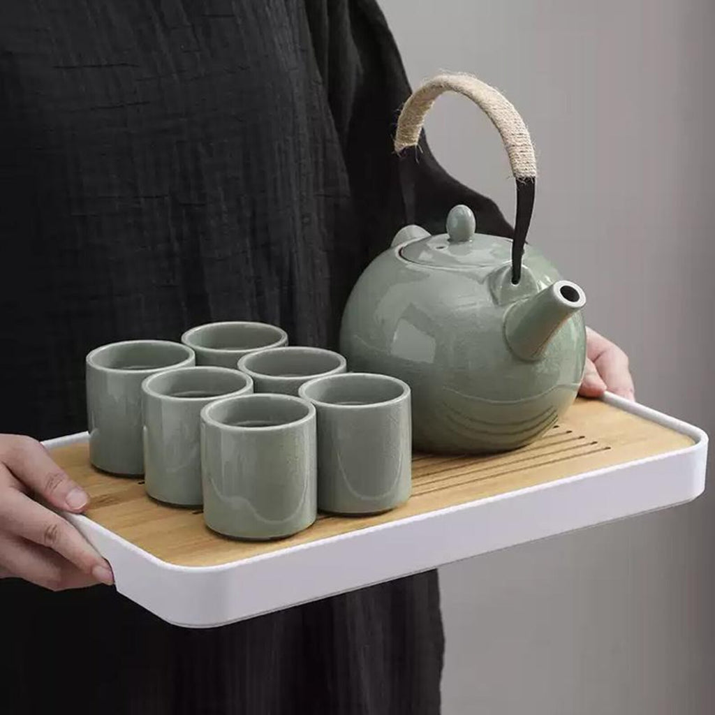 Grand Artisan Ceramic Gongfu Tea Set — Handcrafted High-Capacity Collection
