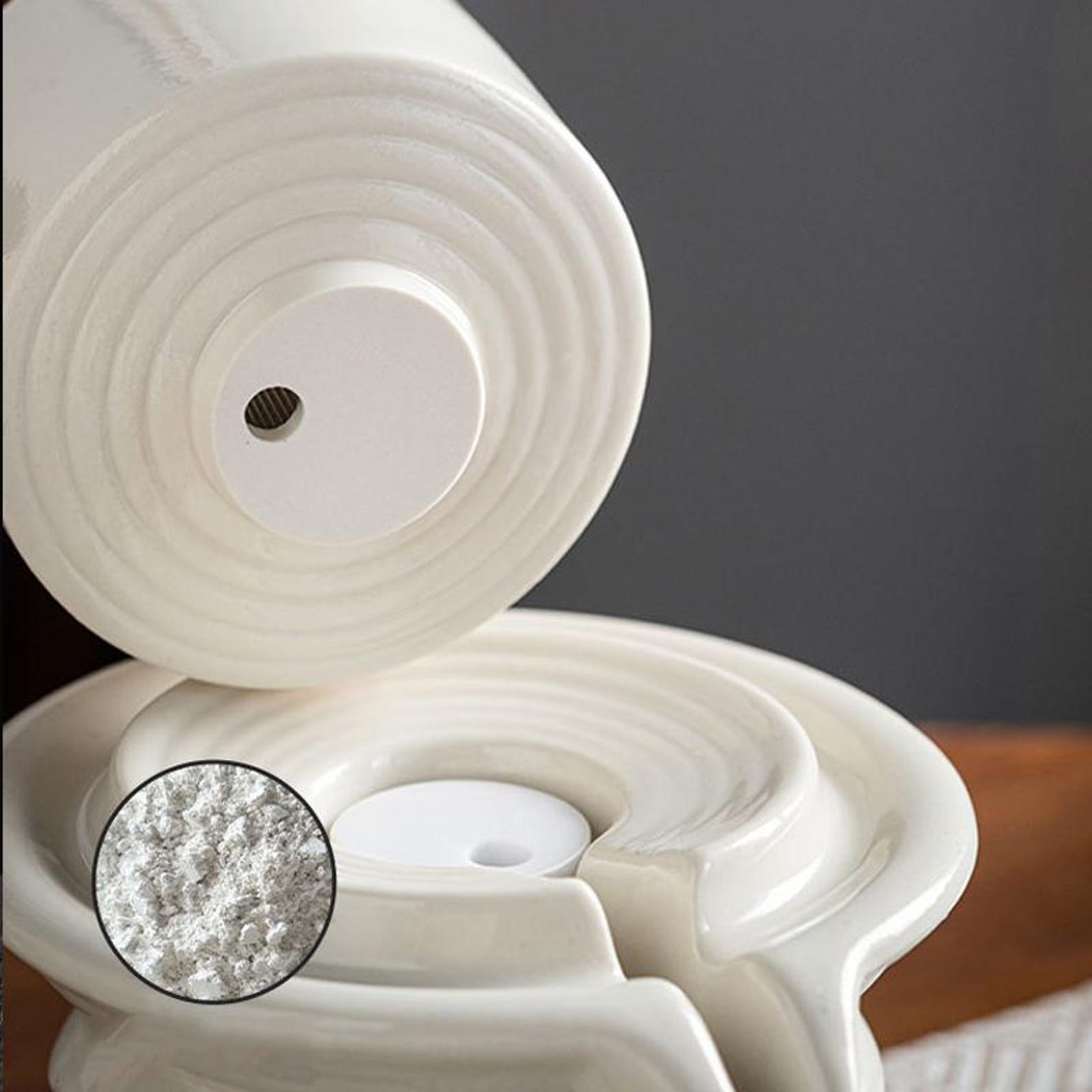 Minimalist White Porcelain Automatic Stone Mill Tea Set — Handcrafted Artisanal Collection