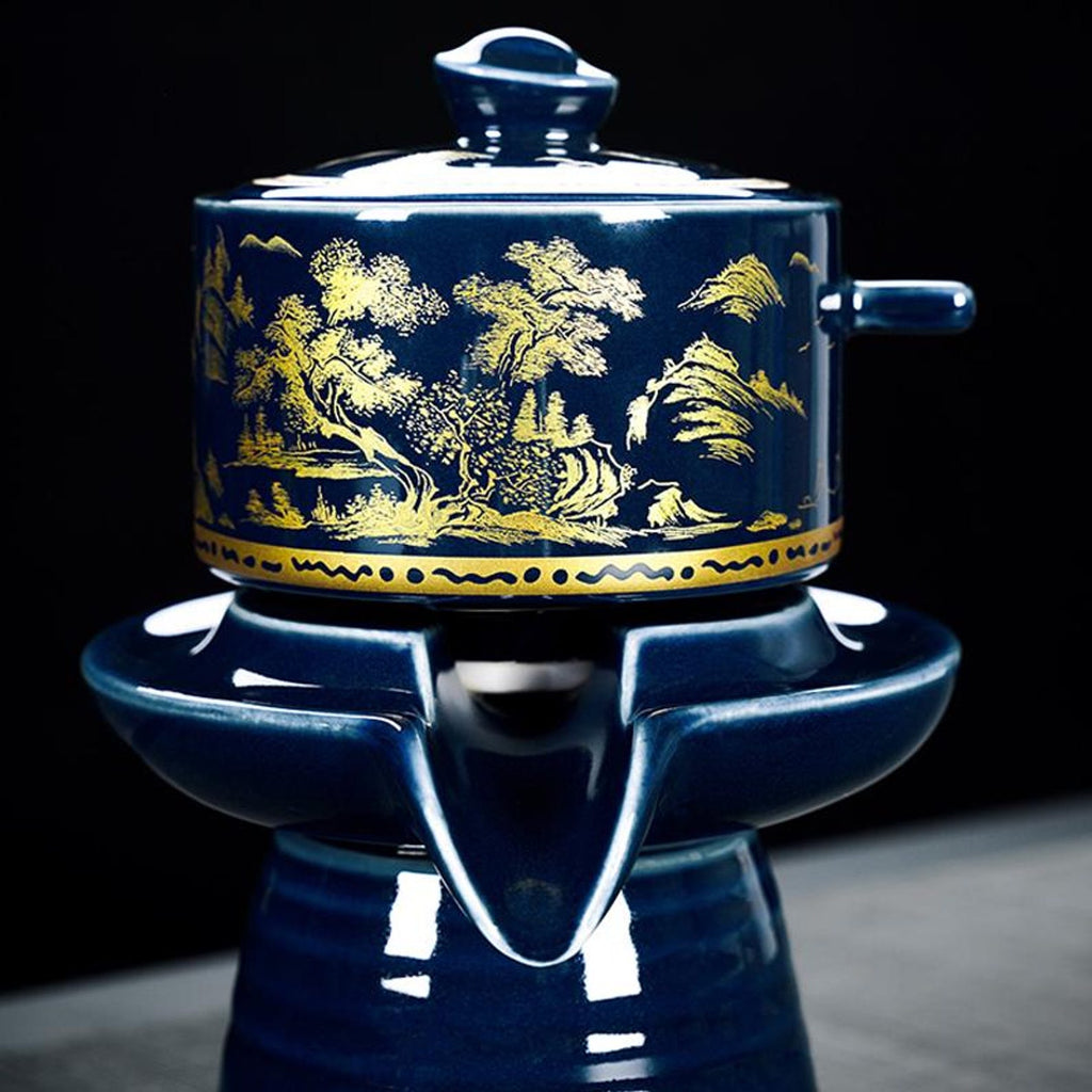 Zen Automatic Magnetic Stone Mill Tea Set — Handcrafted Artisanal Brewing Collection