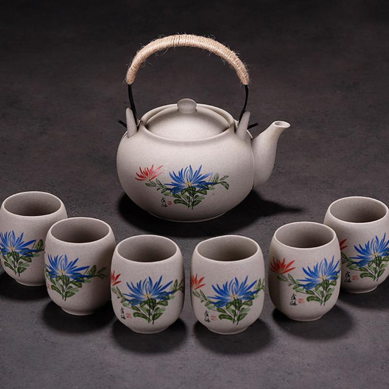 Handcrafted "Ocean Crackle" Celadon Tea Set — Professional Gongfu Ceremonial Collection