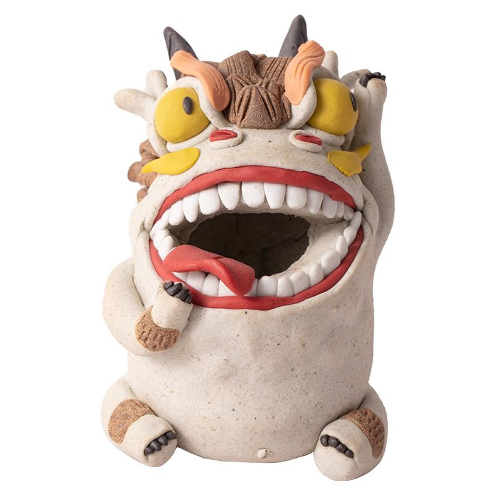Artisan Handmade Ceramic Dragon Incense Burner & Tea Pet — Quirky Clay Sculpture