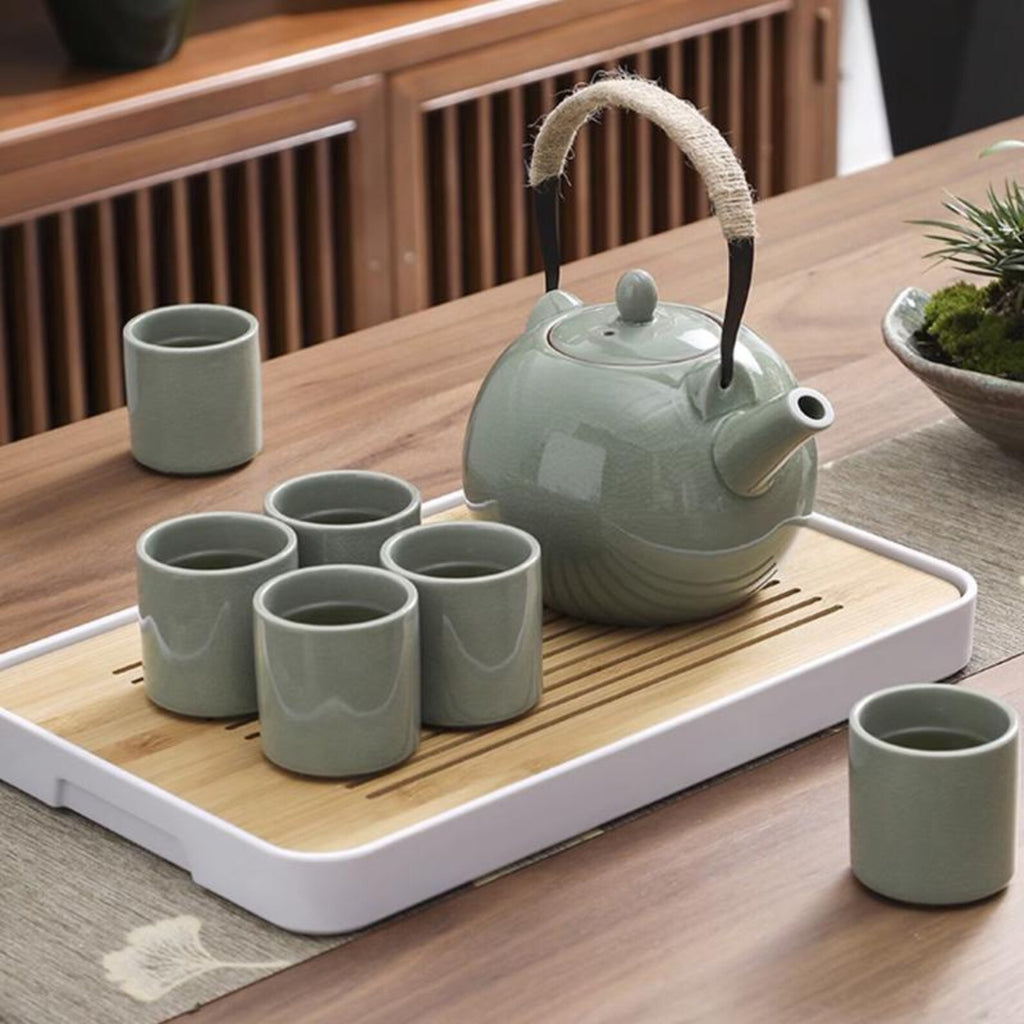 Grand Artisan Ceramic Gongfu Tea Set — Handcrafted High-Capacity Collection