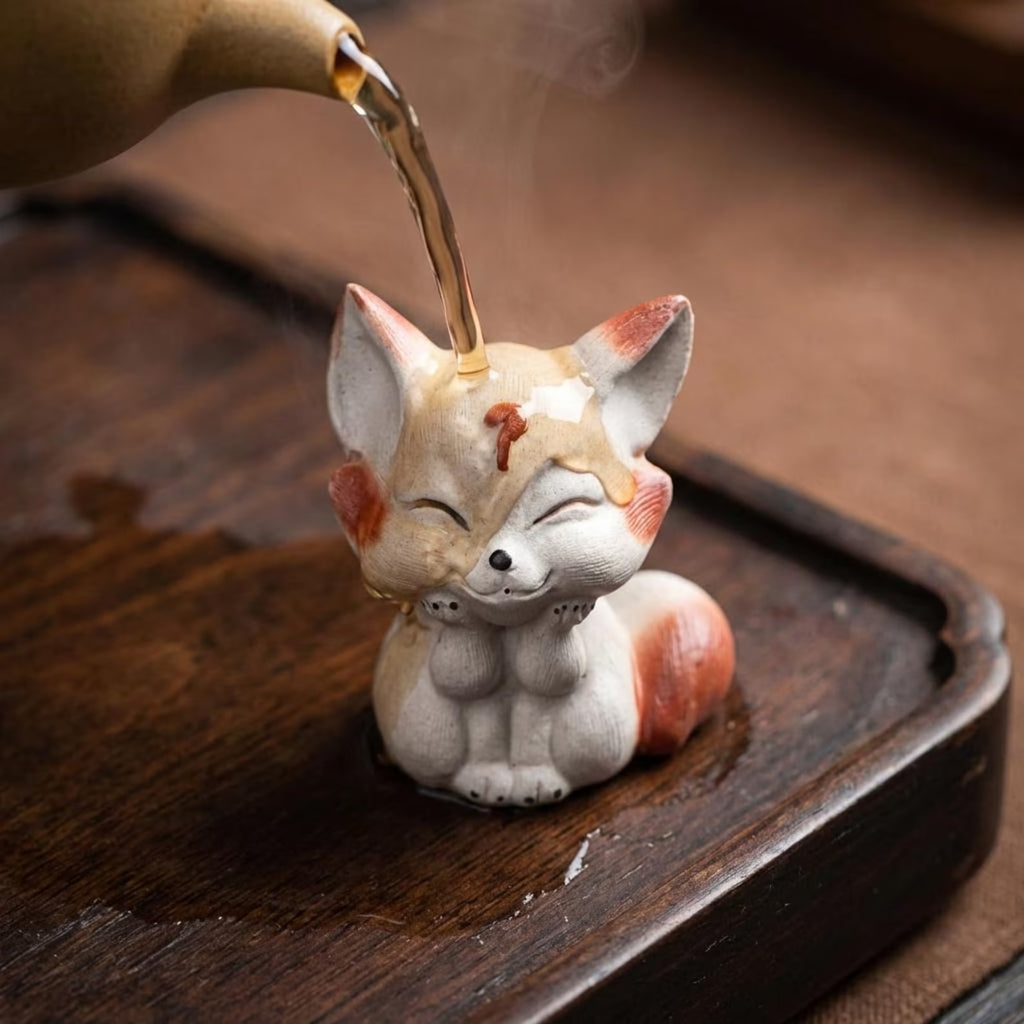 Handcrafted Zisha Clay "Sweet Fox" Tea Pet Ornament