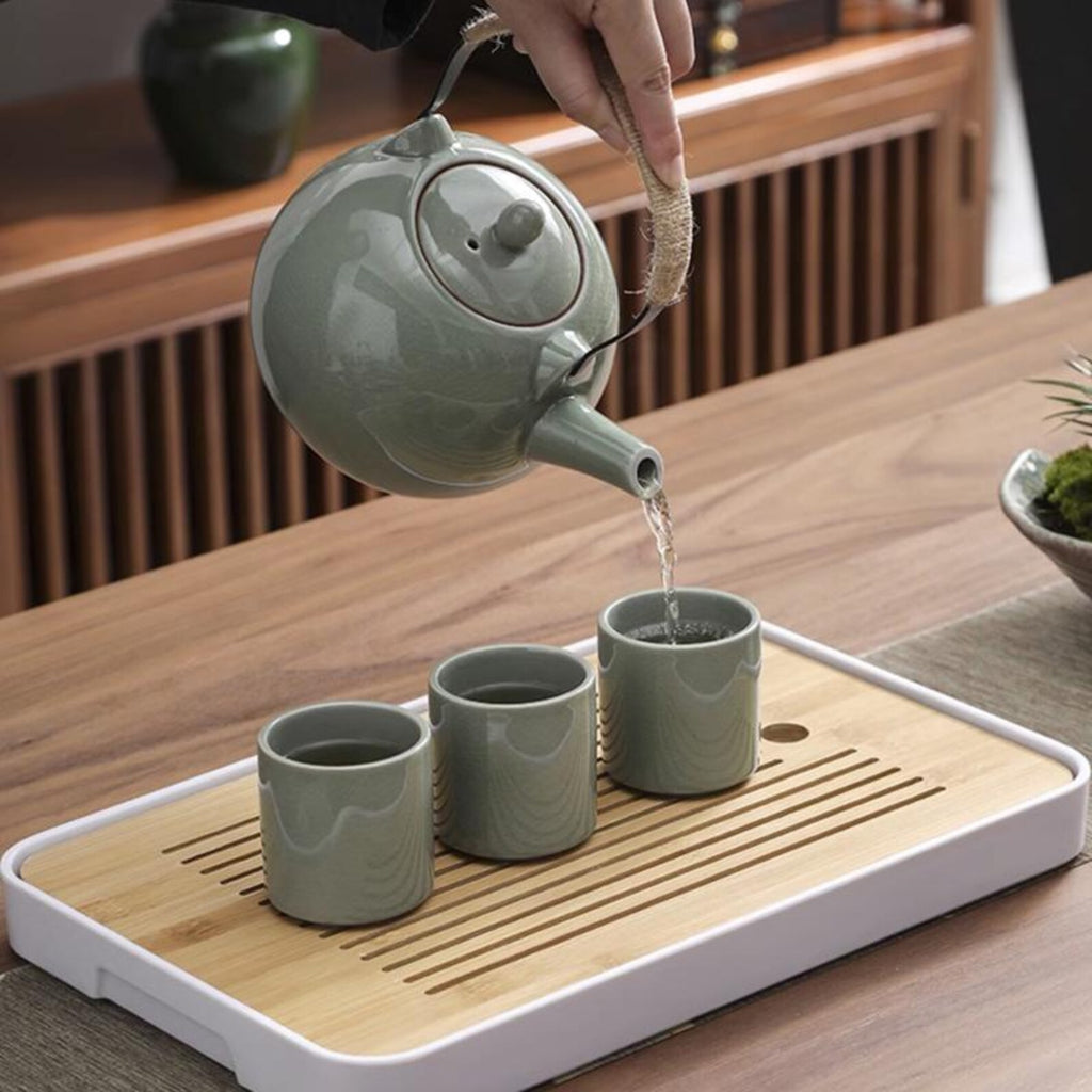 Grand Artisan Ceramic Gongfu Tea Set — Handcrafted High-Capacity Collection
