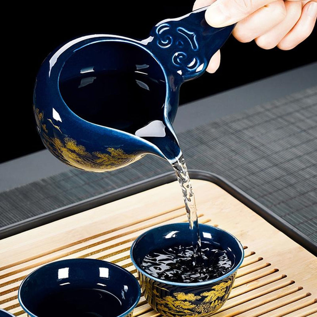 Zen Automatic Magnetic Stone Mill Tea Set — Handcrafted Artisanal Brewing Collection