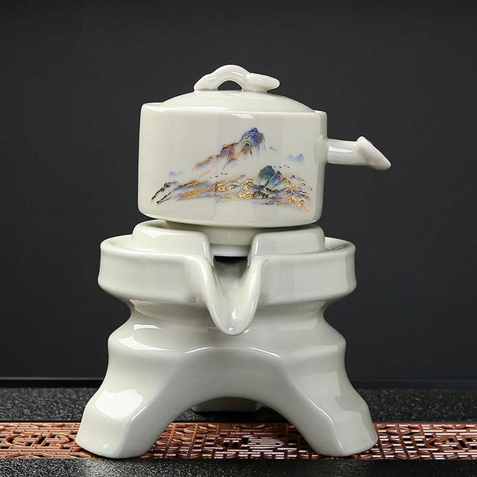 Artisan Gongfu Ceramic Tea Set Collection — Handcrafted Ge Kiln, Ink Bamboo & Stone Mill Editions