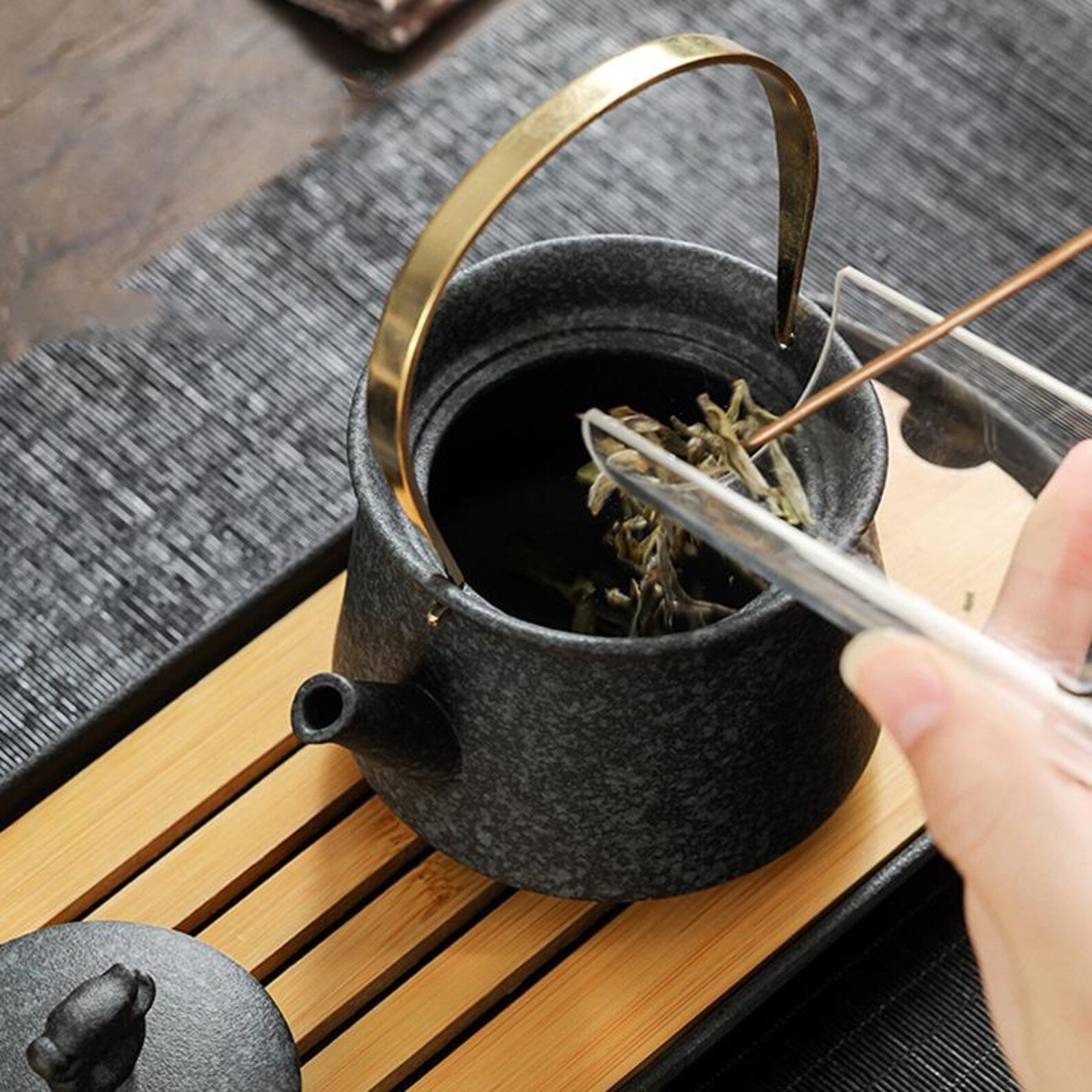 Artisan Stoneware Gongfu Tea Set — Handcrafted Matte Finish Edition