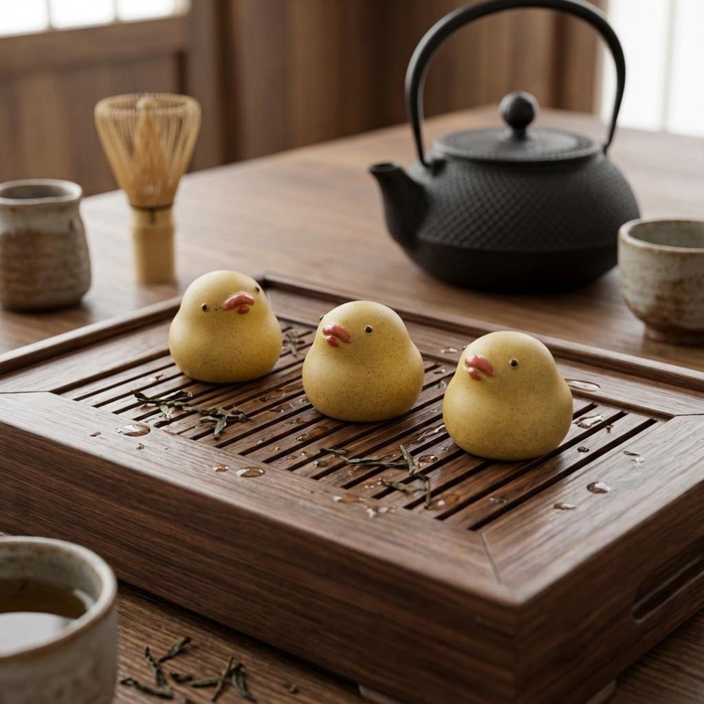 Miniature Artisan Clay "Golden Chick" Tea Pet
