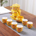 Imperial Rotating Stone Mill Automatic Tea Set — Handcrafted Floral Porcelain Edition