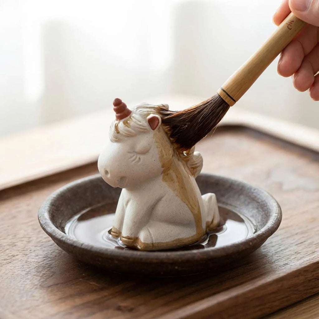 Artisan Ceramic "Enchanted Unicorn" Tea Pet Ornament