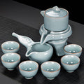Celestial Ice-Crackle Automatic Stone Mill Tea Set — 9/10 Piece Master Collection