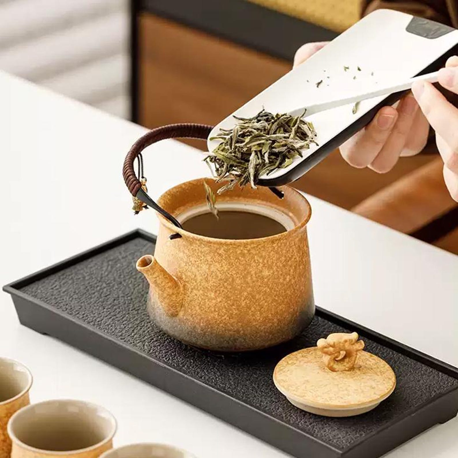 Artisan Matte Obsidian Teapot Set — Handcrafted Stoneware Collection