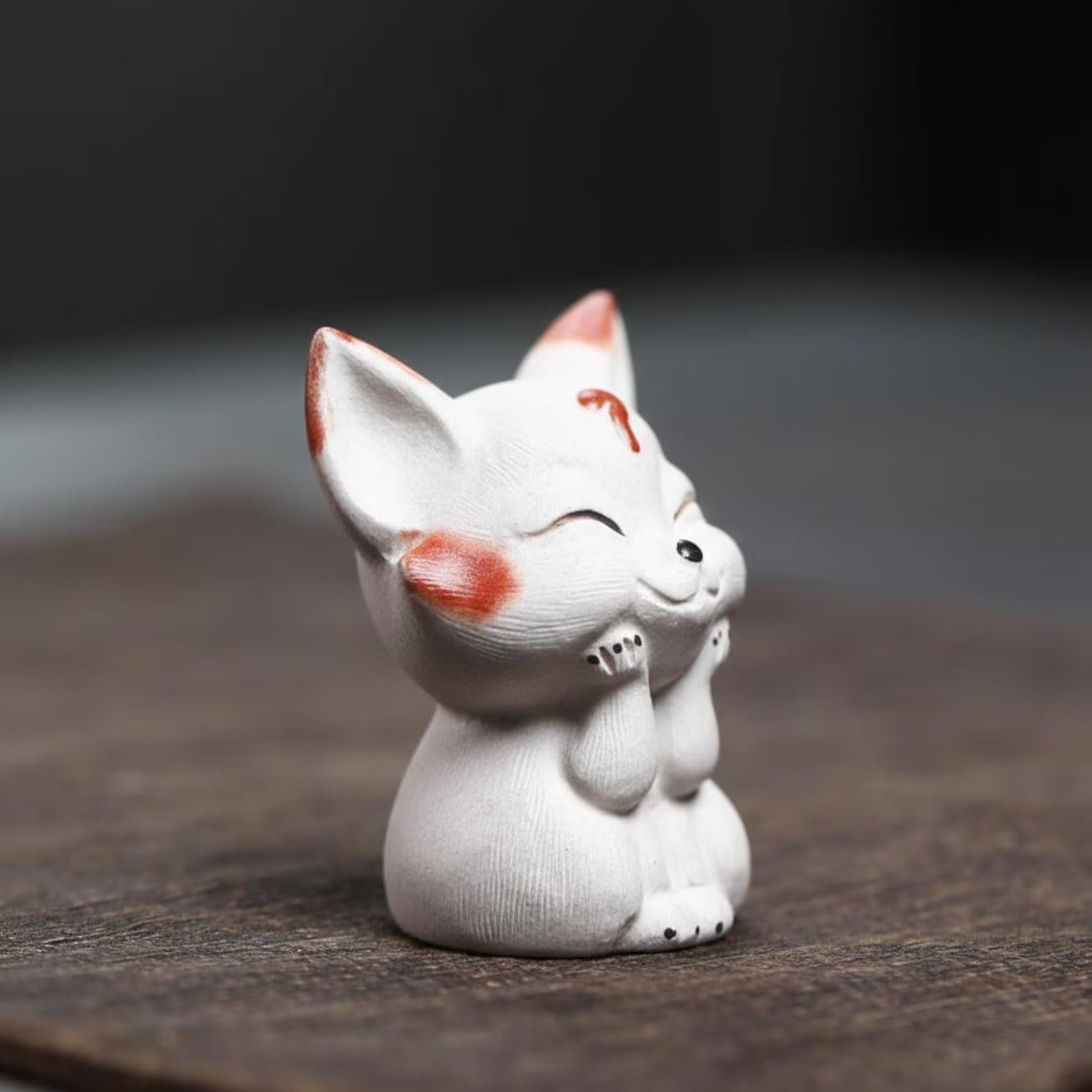 Handcrafted Zisha Clay "Sweet Fox" Tea Pet Ornament