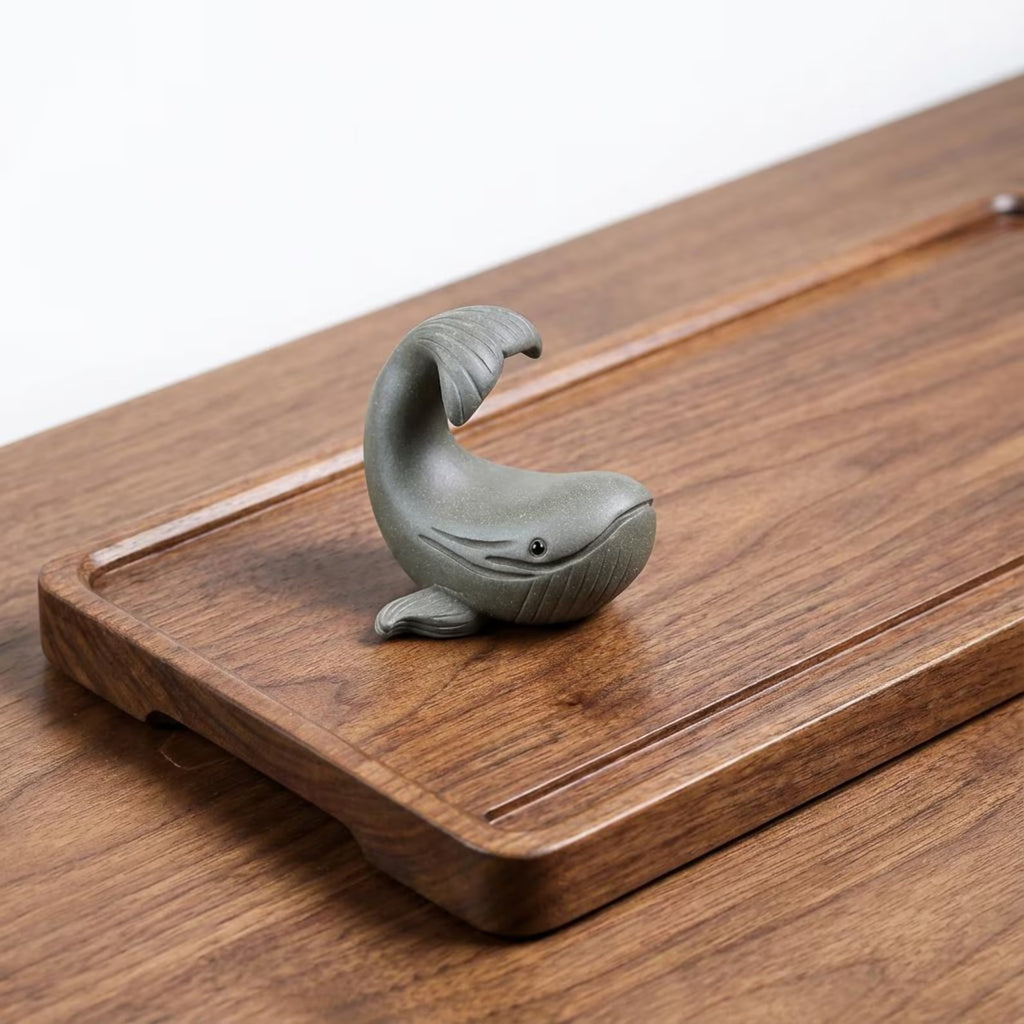 Artisan Ceramic "Graceful Whale" Tea Pet Ornament