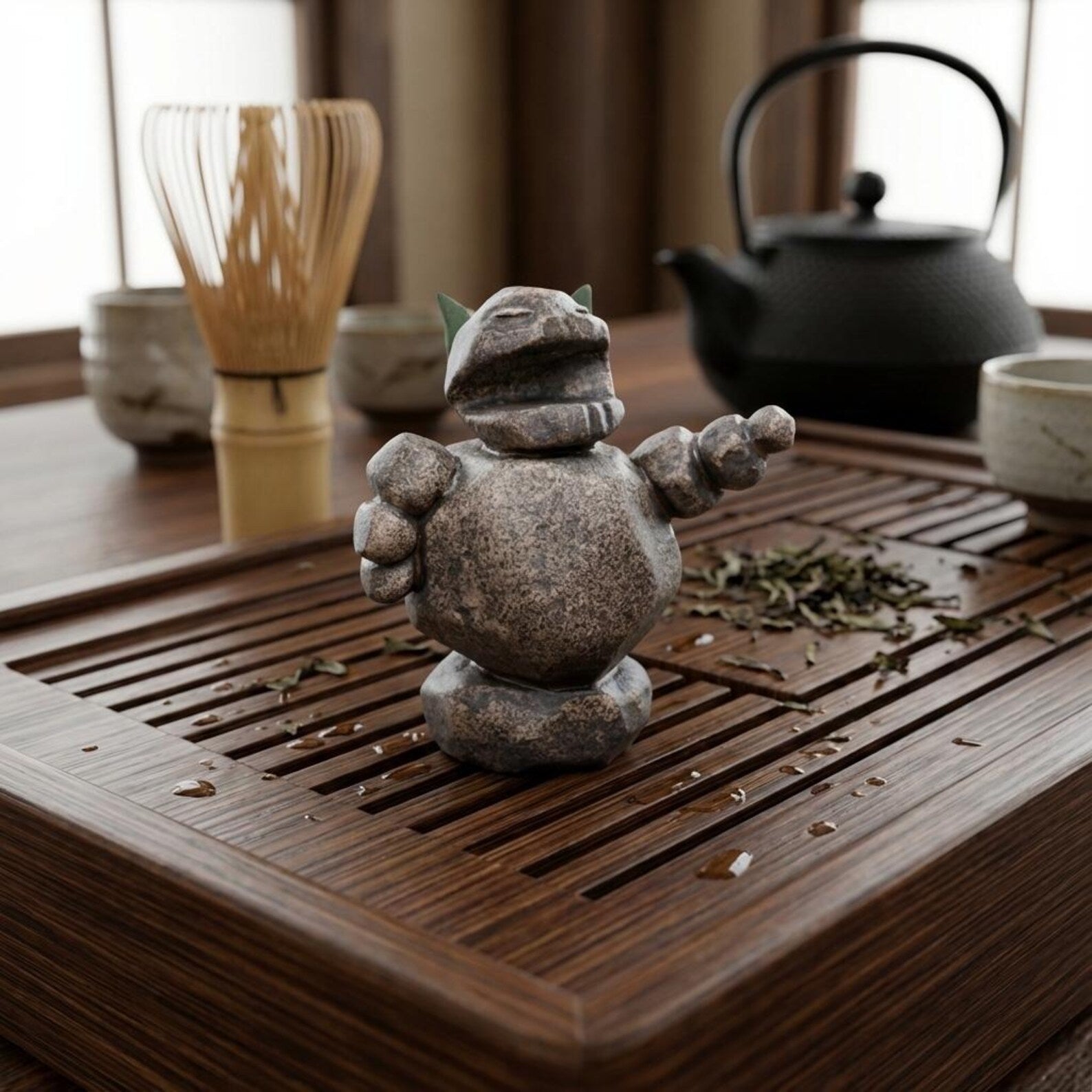 Handcrafted Ceramic "Zen Guardian Lion" Tea Pet Ornament