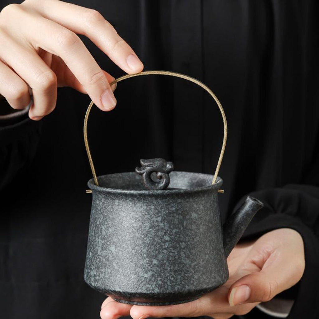 Artisan Stoneware Gongfu Tea Set — Handcrafted Matte Finish Edition