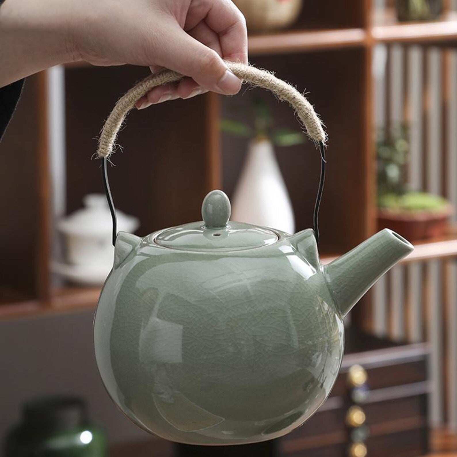Grand Artisan Ceramic Gongfu Tea Set — Handcrafted High-Capacity Collection