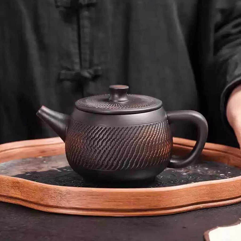 Artisan Handcrafted Purple Clay Teapot — Traditional Zisha Stoneware Collection