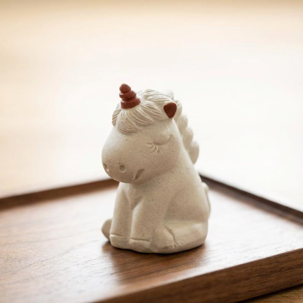 Artisan Ceramic "Enchanted Unicorn" Tea Pet Ornament