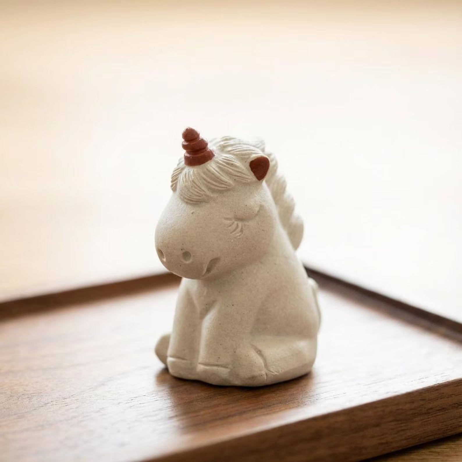 Artisan Ceramic "Enchanted Unicorn" Tea Pet Ornament